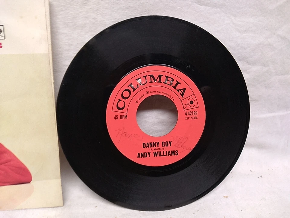 Andy Williams Danny Boy / Fly by Night 45 RPM Columbia records 4-42199 1961 - Image 3 of 4