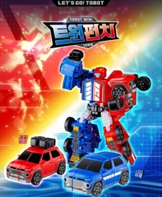Tobot MINI TWIN PUNCH Blue Hook Red Jap Transformer Robot Hyundai Casper Car Toy