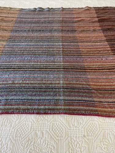 Colourful Stripe / Check Wool Blend Long Single Remnant Blanket 240 cm x 110 cm - Picture 11 of 15