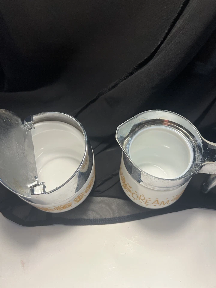 Винтажный желтый Gemco бабочка узор крем и сахар комплект - Изображение 3 из 4