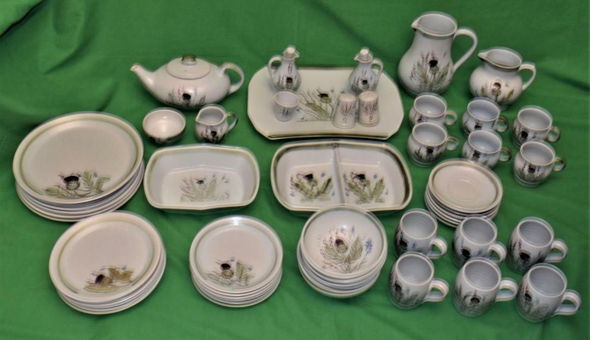 BUCHAN Stoneware Pottery Made Scotland THISTLE Ware Set Cup