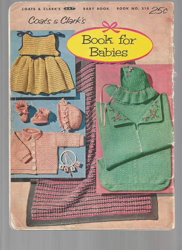 Crochet Knit Patterns Baby Bonnets Caps Booties Mitts Dress Infants Vtg 50s M90 - Picture 5 of 10