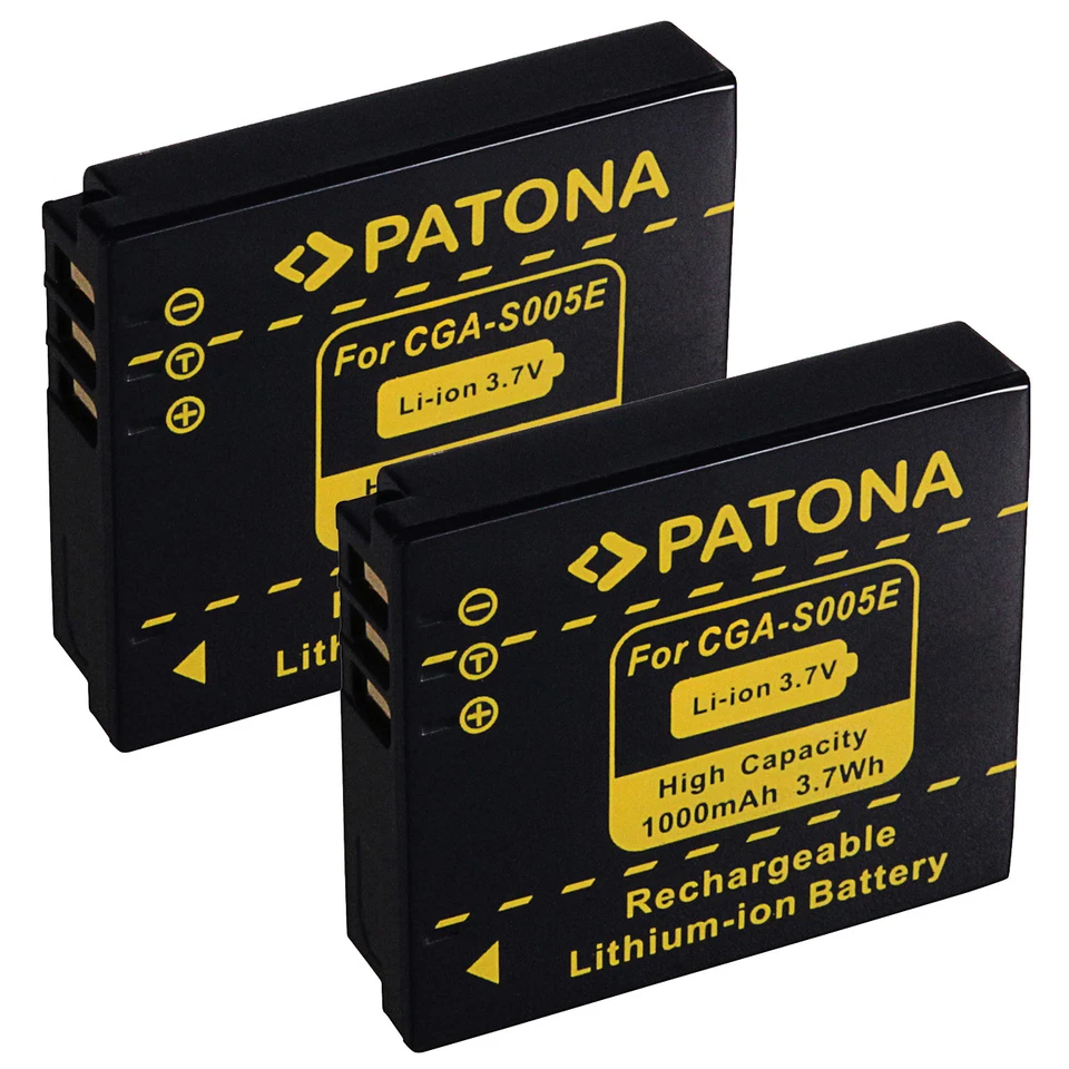 PATONA 2 x Akku für Panasonic Lumix DMC-LX1 / DMC-LX2 / DMC-LX3 / DMC-LX9 - CGA-S005-E