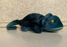 TY Beanie Baby - Rare RAINBOW the Chameleon (dark blue) (9 inch)