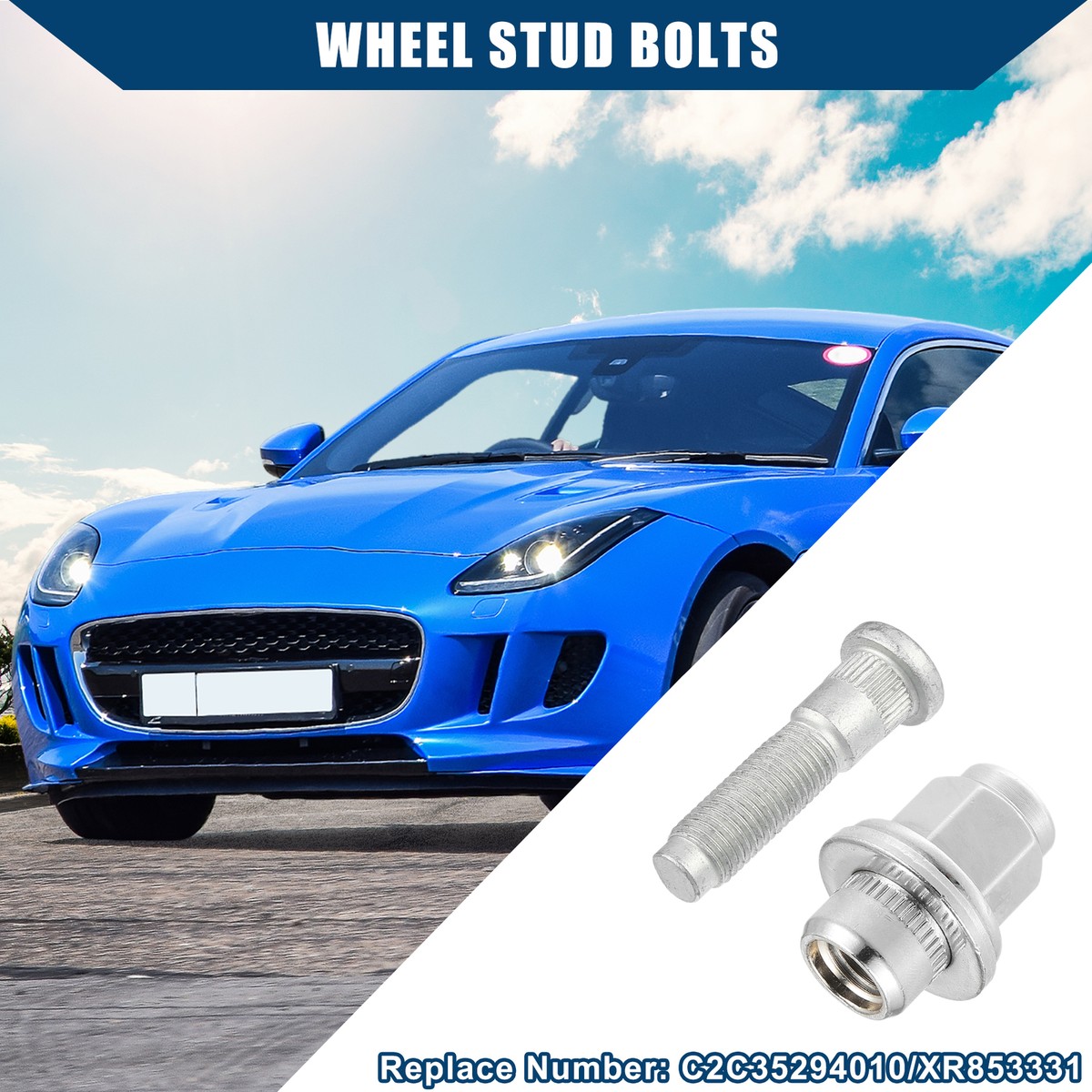 No.C2C35294010 M12-1.5 Wheel Stud Bolt Nuts for Jaguar F/S/X No.C2C35294010 M12-1.5 Wheel Stud Bolt Nuts for Jaguar F/S/X