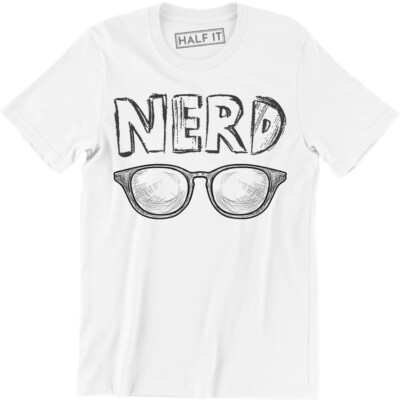 Nerd Shirt Funny Goggles Glasses Clear Lens Hipster Geek Retro Tee Men's T-shirt