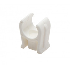 22mm Talon Single Snap-in Open Clips Plastic, White (pack of 20)