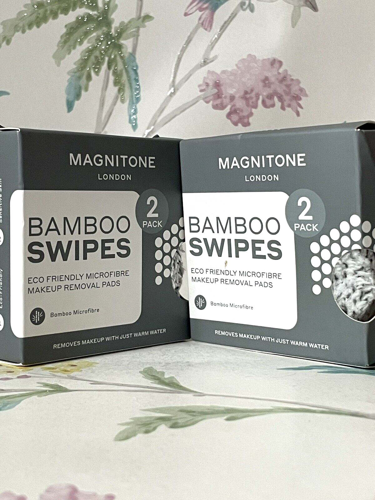 Magnitone Wipeout Bamboo Swipes Eco Friendly Microfibre Make Up Removal Pads x4
