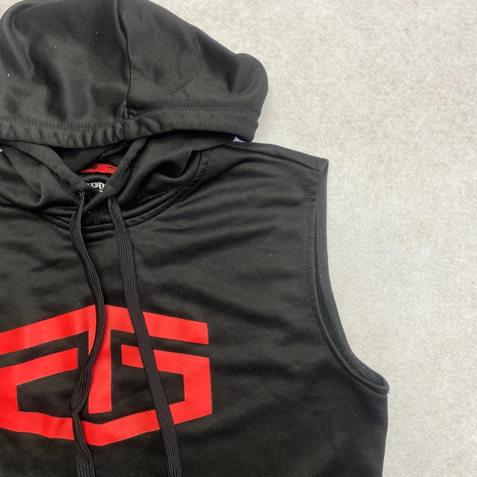 复古 Tap Out 连帽衫女式小号黑色无袖套衫标志运动衫 — 第 2/4 张图片