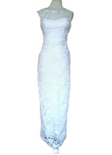 Sue Wong Evening Gown Wedding Dress Size 4 Women Ivory Crochet Lace NWT