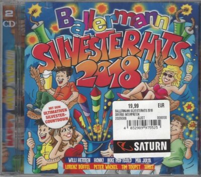 Ballermann Silvesterhits 2018 - 2 CD, Willi Herren, Honk!, Ikke Hüftgold, Tobee,
