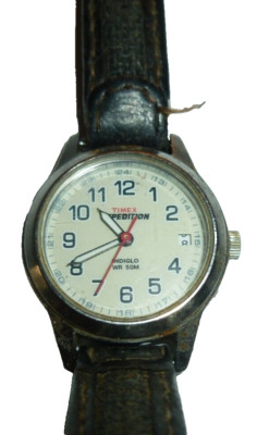 TIMEX Expedition Field Watch Black/Brown Leather Band, Indiglo Womens