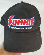 VINTAGE Summit Racing Equipment Embroidered Logo Blk Adjustable Hat Made In USA