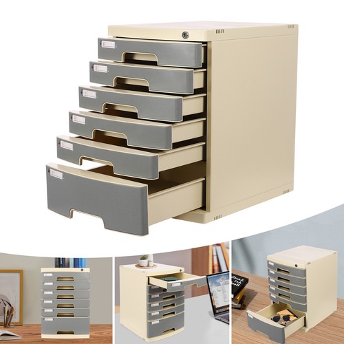 Desktop Storage Box 6 Drawers Organizer Lockable Desk File Organizer Home Office