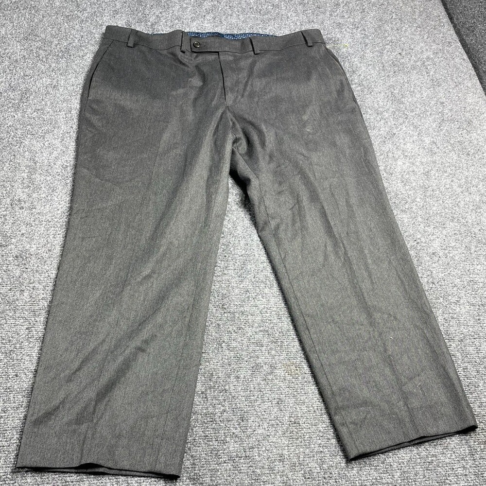 Men's Gray Pants Straight Leg Flat Front Casual Size W38 L30