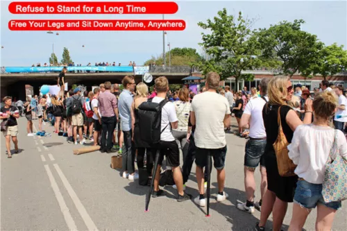 Tragbarer klapphocker Hochwertiger Wanderstock mit integriertem Sitz verstellbar - Bild 12 von 13