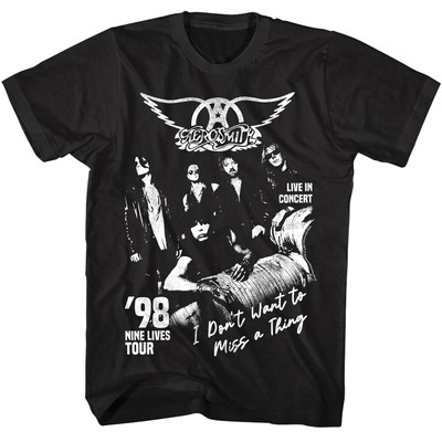 Aerosmith I Don't Want to Miss a Thing Men's T Shirt Nine Lives Tour 98 Rock