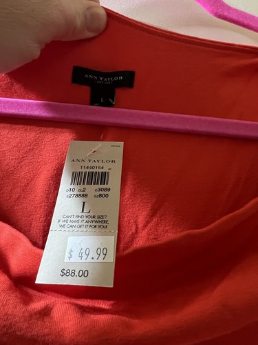 Ann Taylor Large Papaya/ Orange Sleeveless A-Line Swing Dress - Picture 2 of 5