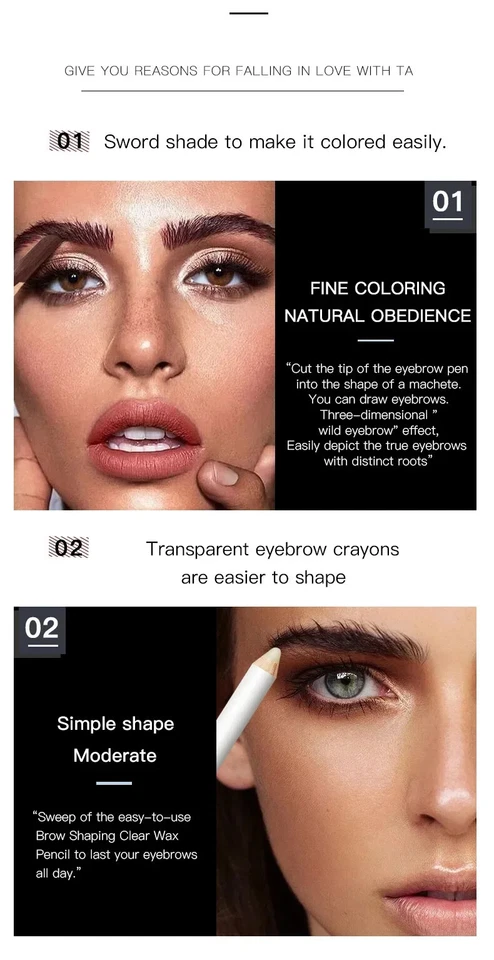 3in1 3D Styling Brow Gel Eyebrow Pencil Set Invisible Enhancer Eye Brow Pen Kit - Image 3 of 4