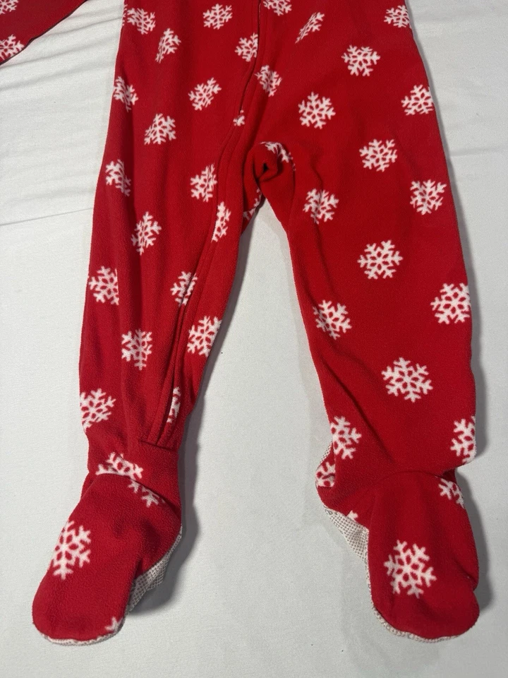 Carter’s Navidad Reno Pijama Patas Vellón Dormir Copo de Nieve Cremallera Niñas 2T Foto 4 de 4