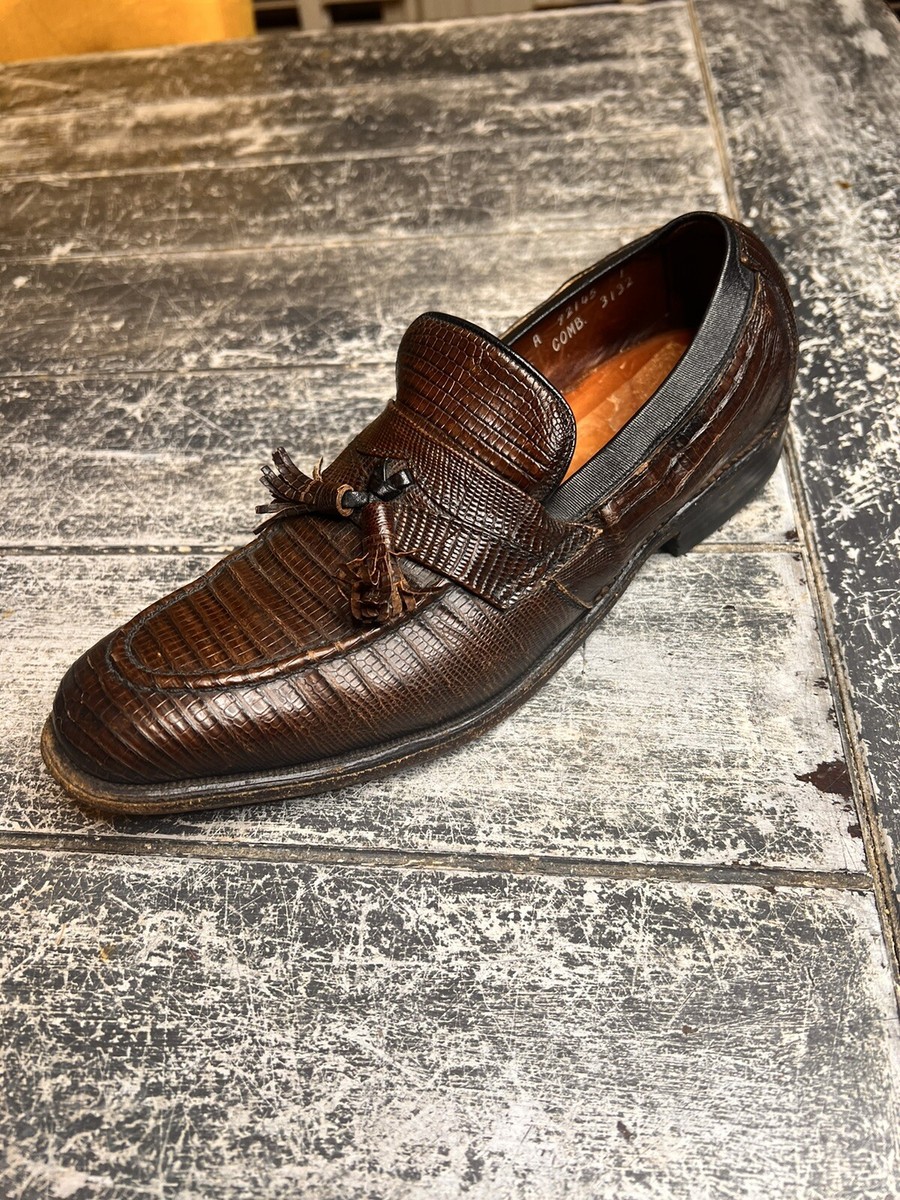 Allen Edmonds Clayton Exotic Lizard Tassel Loafers Sz 8 A 