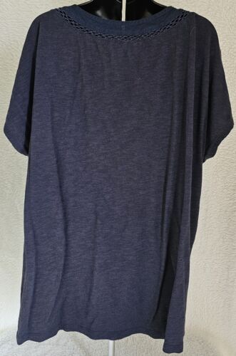 Gloria Vanderbilt Womens Shirt Top Blouse Size XXL 2XL Blue - Picture 8 of 24