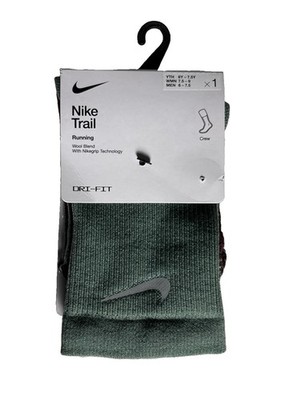 Nike Men's Dri-FIT Trail Running Crew Socks - HF0854 300 - Green - Size: 6-7.5