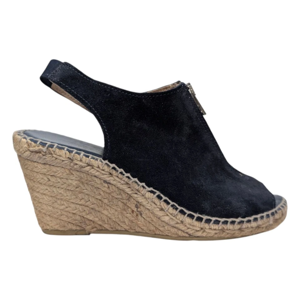Andre Assous Rhea Wedge Sandals Womens Navy Blue Suede Espadrille Top Size 7 - Image 4 of 4