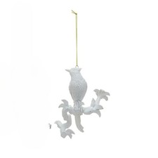 Creative Co-op Bird Tail Down on Branch Resin Ornament Bauble