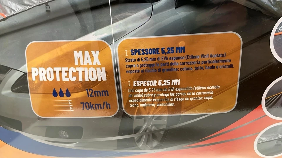 Lampa Meteo-Max 2 Copriauto con Protezione Antigrandine - Grigio, 180 x 190 x... - Immagine 3 di 4