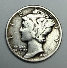1942-P Mercury Dime 90% Silver Actual coin shown circulated condition