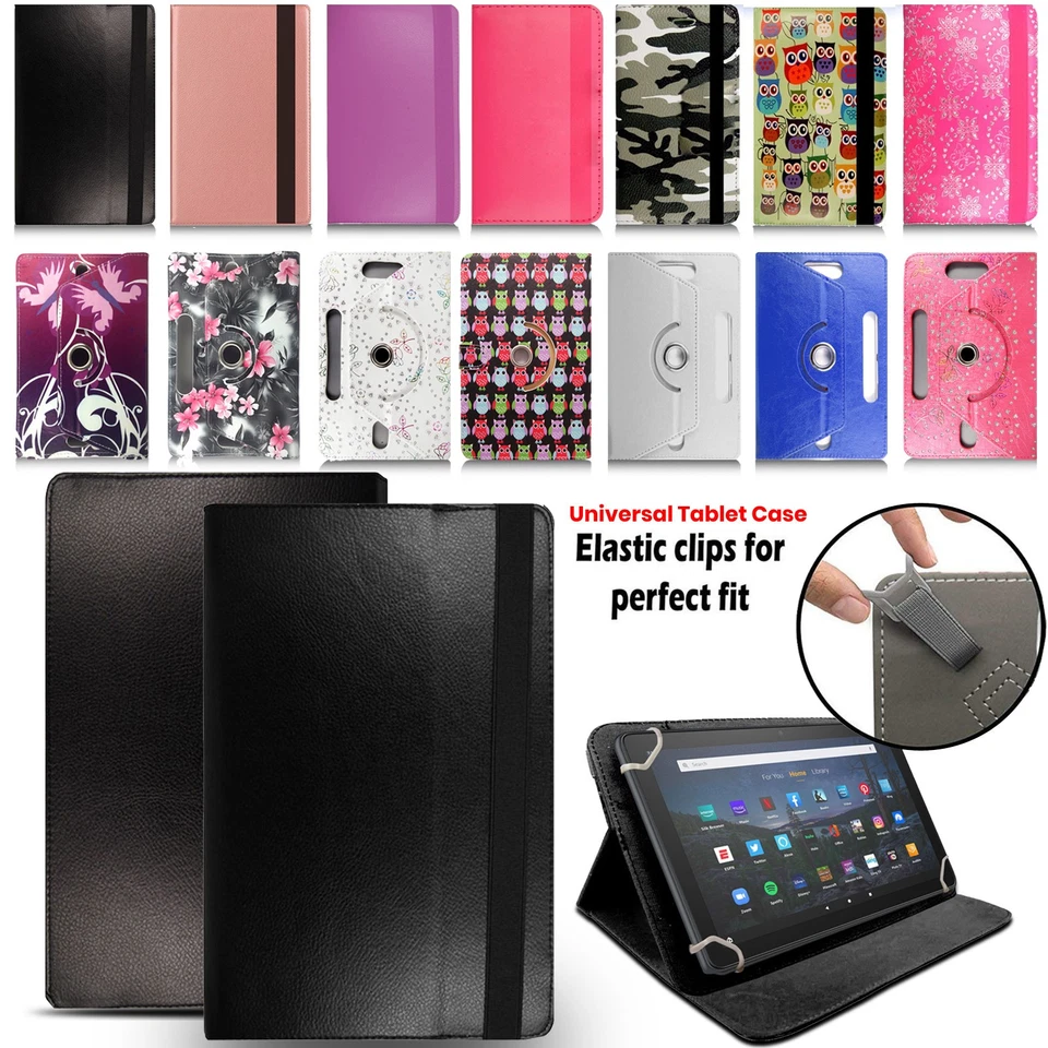 C27 Universal Tablet Case Fits Amazon Fire HD 7 8 10 inch Max 11 Leather Flip Cover