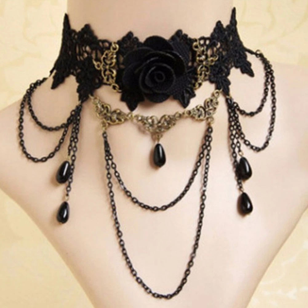 VETEMENTS Collana Moda Scura Collana Perimetrale Regolabile Collo Nero Ornamento