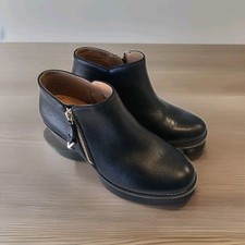 Vionic Jolene Ankle Boot Women  s Size 6 Black Leather Zip Up Bootie