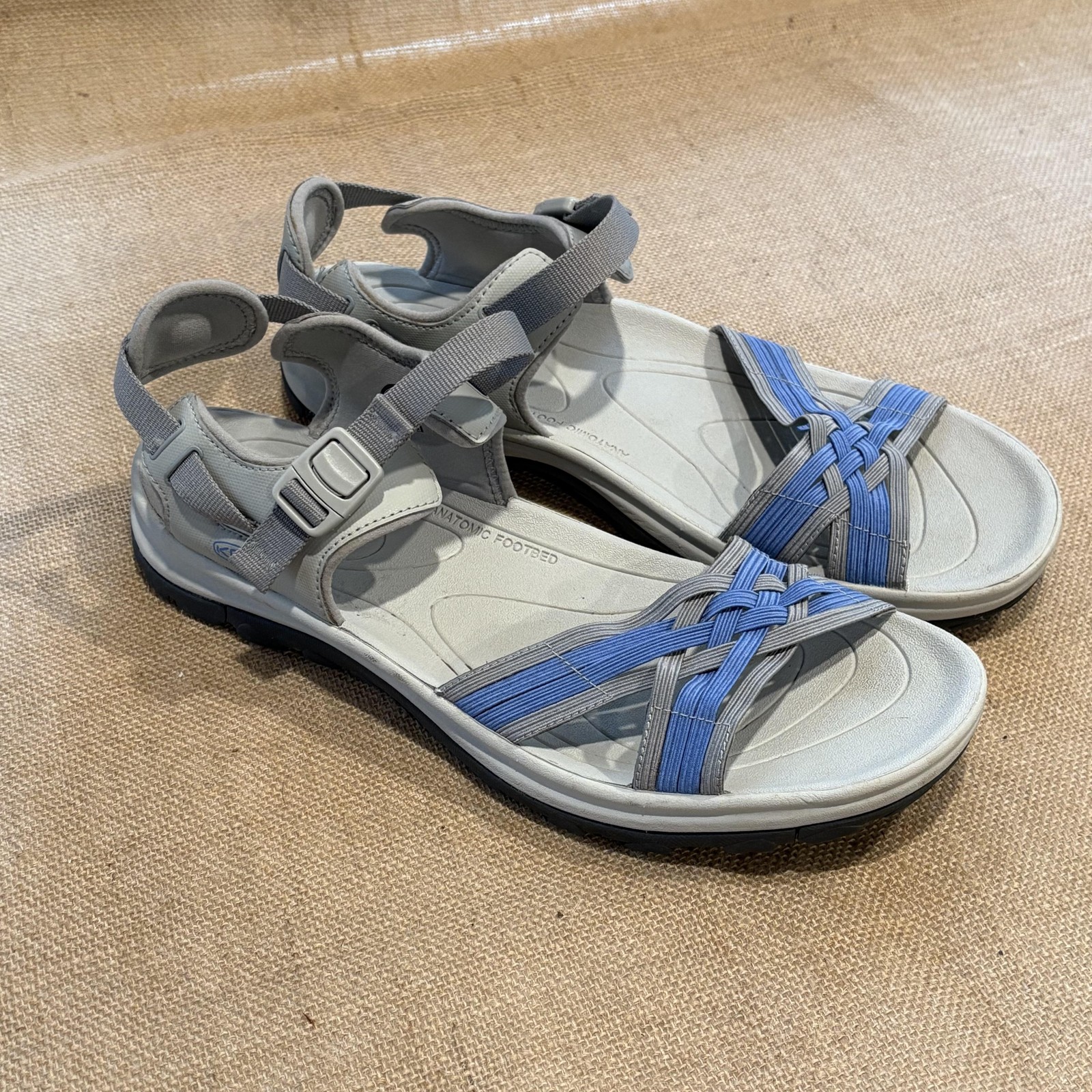 Scarpe Keen donna 12 sandali sportivi grigio blu punta aperta escursionismo outdoor comfort