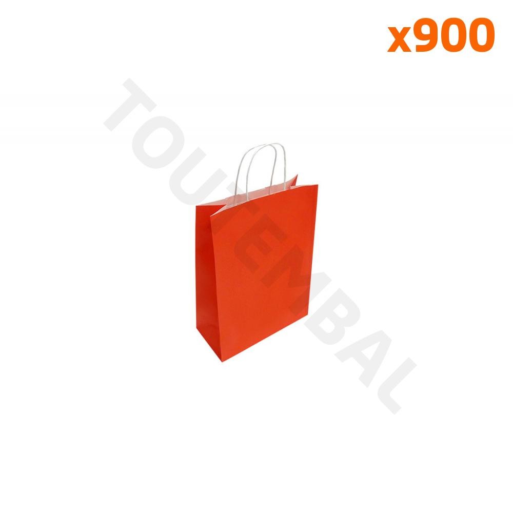 Sac en papier rouge 18x8x24 cm idéal pour emballage cadeau et commerce
