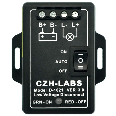 LVD Low Voltage Disconnect Module. 24V / 30Amp, Black, Panel Mount, Screw Connec