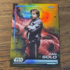 Han Solo 2024 Topps Chrome Star Wars GOLD 45/50 Refractor Card 102 NM