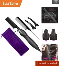 All-in-One Ceramic Hot Comb - Straighten, Curl & Style Natural Black Hair & Wigs
