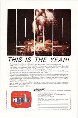 Memphis Sesquicentennial 1969 Vintage Print Ad Cotton Carnival TN