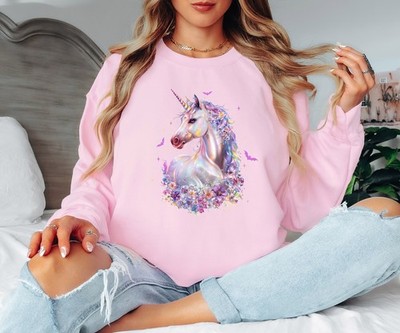 Fantasy Einhorn Damen Sweatshirt Magical Floral Damen Pullover Mythical