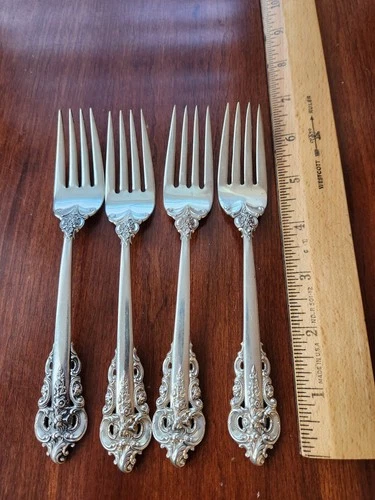 Wallace Grande Grand Baroque Sterling Silver Salad Fork Set Of 4 Forks