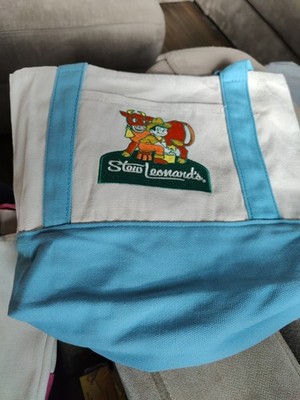 Stew Leonard s Embroidered Canvas Mini Tote Bag Light Blue