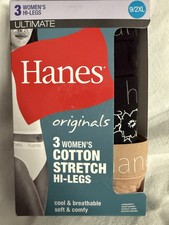 NEW Hanes Ultimate Original 3-Pack Cotton Stretch High-legs Panty Size 2X-Large