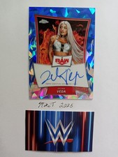 Zelina Vega 2025 Topps Chrome Sapphire WWE Red Brand Autographs Auto #RBA-ZEL