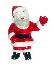 Vintage Ceramic Santa Claus Figure Shelf Sitter Christmas Decoration Xmas 4"