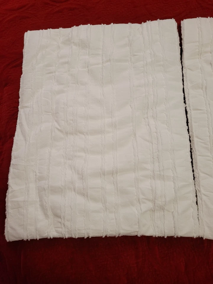 2 West Elm Fringe Pillow Covers Cotton Linen Blend 20”x26” White - Image 4 of 4