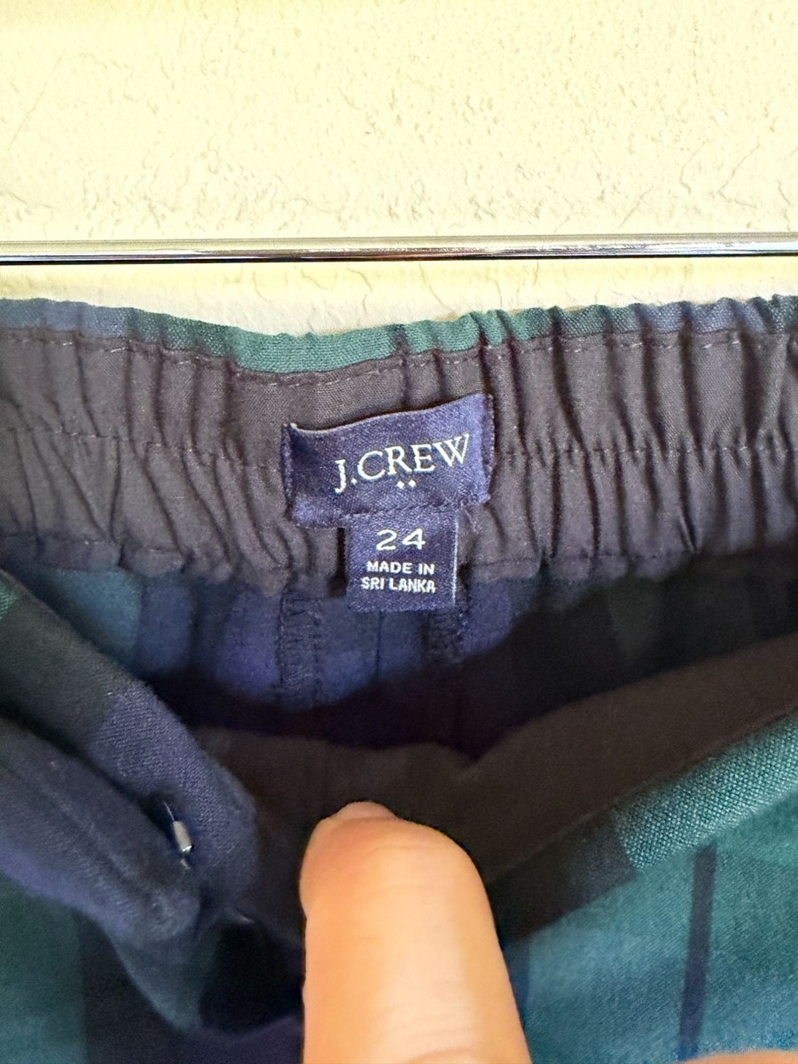 J. Crew Factory BT015 Holland Black Watch Blue Green Cropped Plaid Pants Size 24 View 5