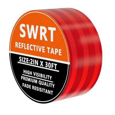 2 Inch X 30 FT Reflective Tape Outdoor Waterproof DOT-C2 Fade Resistant Red Refl