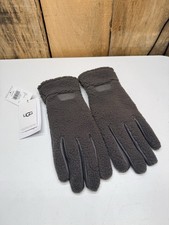 UGG Faux-Sherpa  Genuine Leather Touchscreen Men's Gloves XL NWT Gray